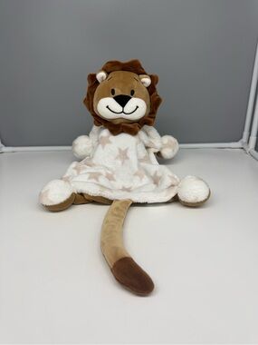 Lictin Baby Blanket Lion Lovey with star pattern EUC  12 inches long. RARE